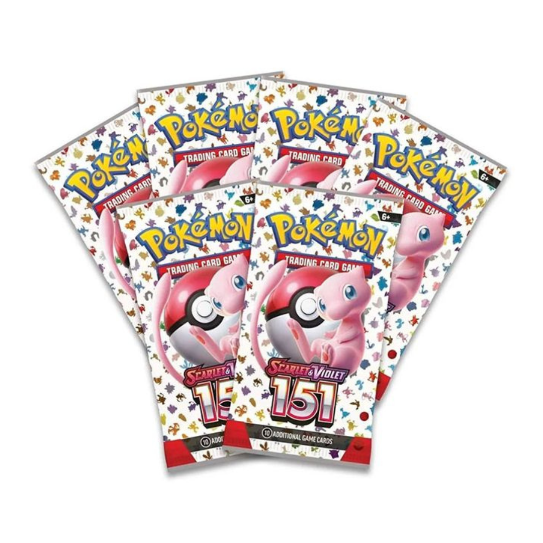 Image of a selection of Pokemon 151 single booster packs