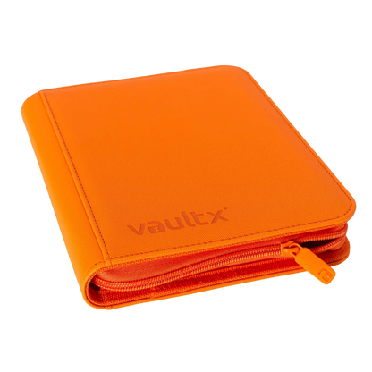 Image of laid down VaultX Orange 9 Card Zip Binder