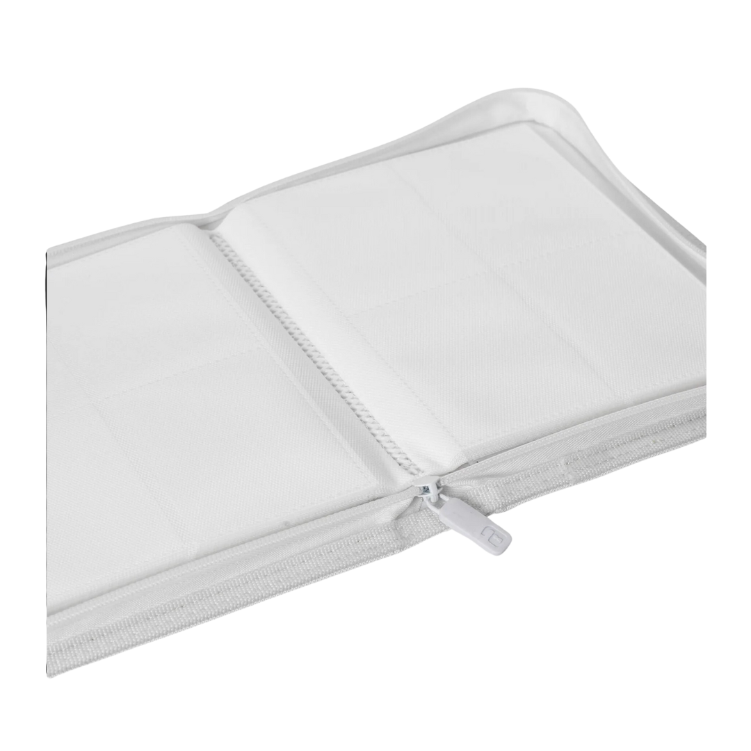 Image of open VaultX white zip binder